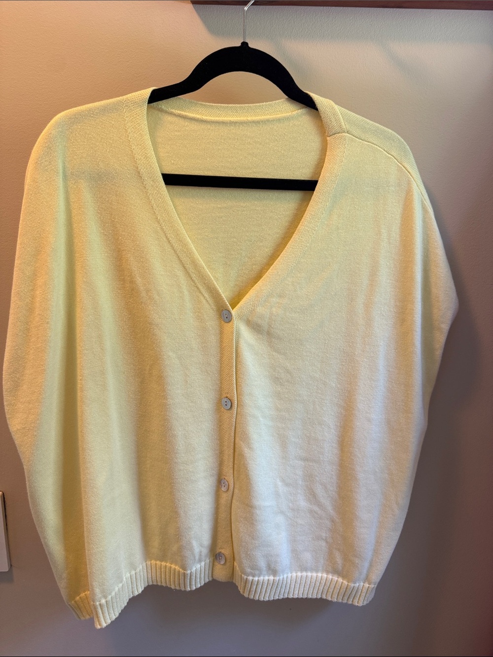 Amazon Essentials Yellow V-Neck Button Front Sweater